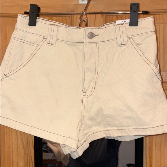 Pants - Pacsun Cream High-Rise Carpenter Women’s Shorts Sz 27 NWT